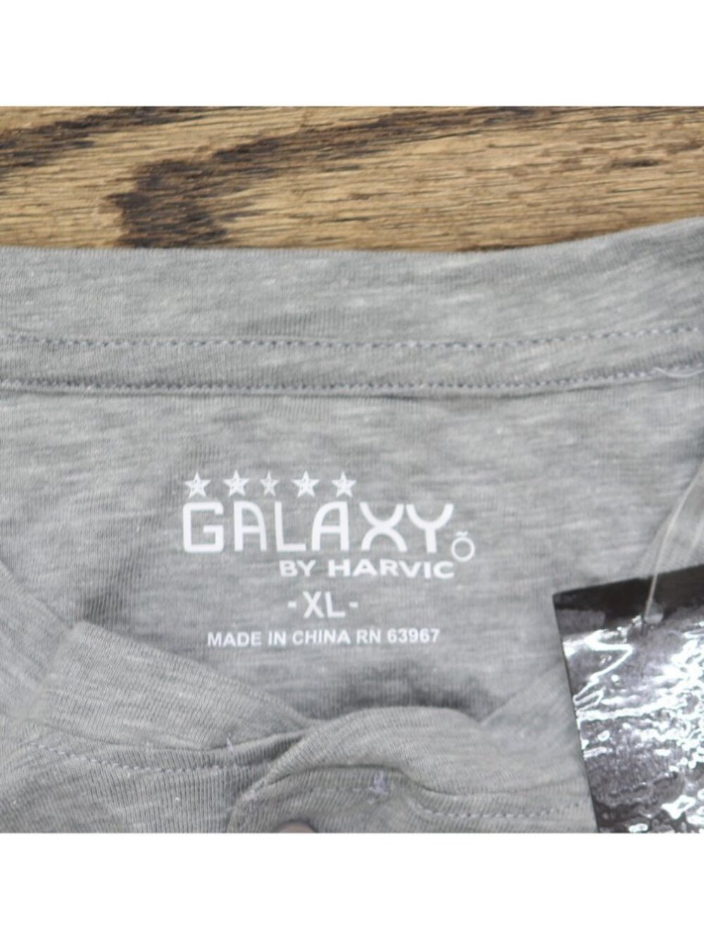 NWT Galaxy By Harvic Mens Slim Fitting Short Sleeve Henley Slub Tee Gray XL - Picture 4 of 7
